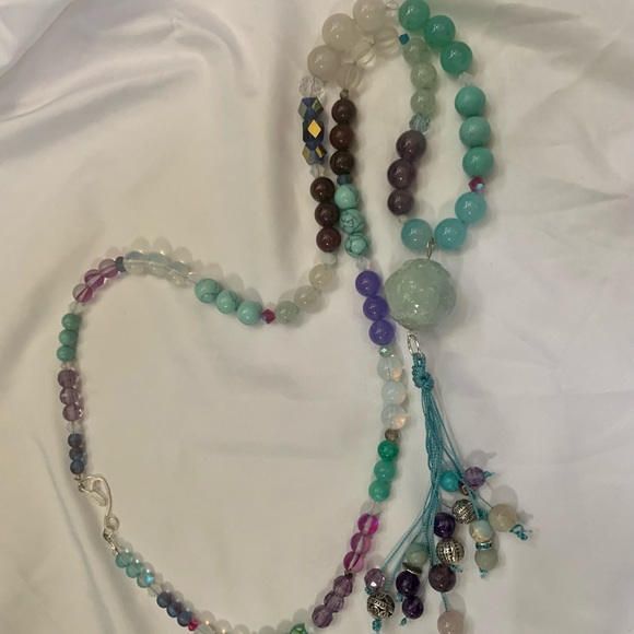 108 Bead Gemstones Handmade Mala Prayer Necklace - Picture 2 of 13